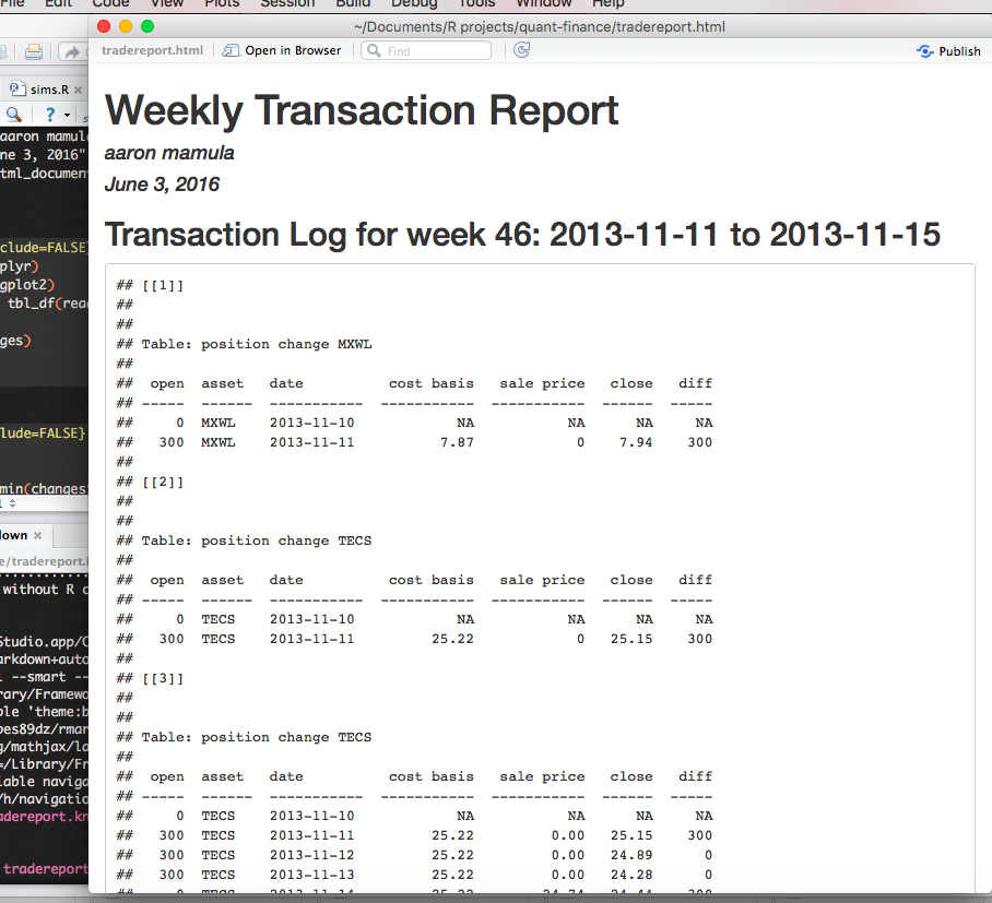 More on dynamic documents with R Markdown – The Samuelson Condition